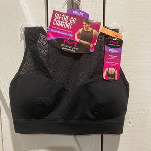 NWT Maidenform high neck pull over comfort bra black lace S